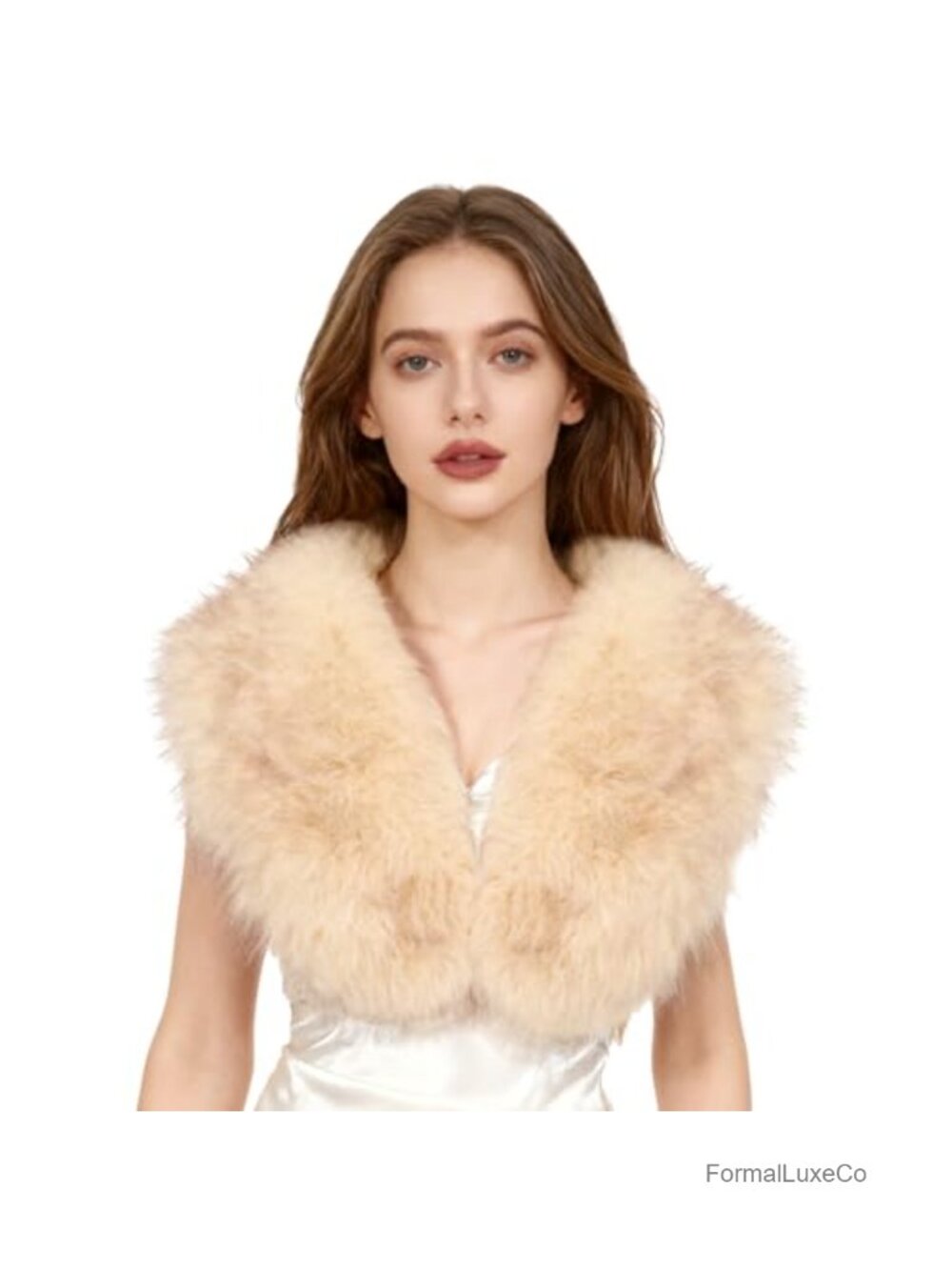 Faux Fur Shawl Wrap Winter Neck Warmer Collar Scarf for Women